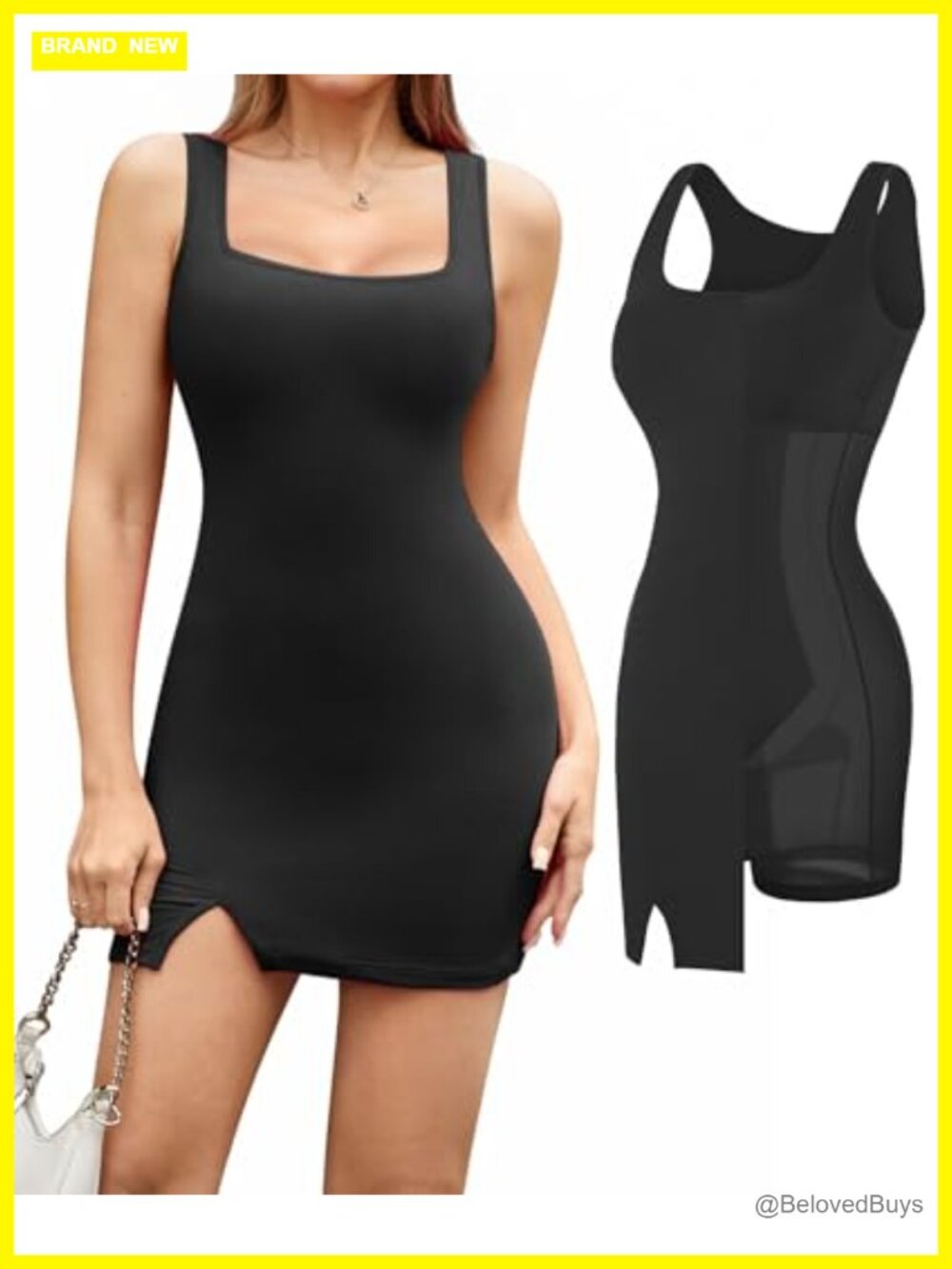 Popilush Mini Party Dress With Built In Shapewear Bra Modal Fabric